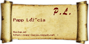 Papp Lúcia névjegykártya